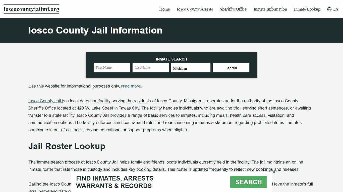 Iosco County, MI Jail Roster, Inmate Info