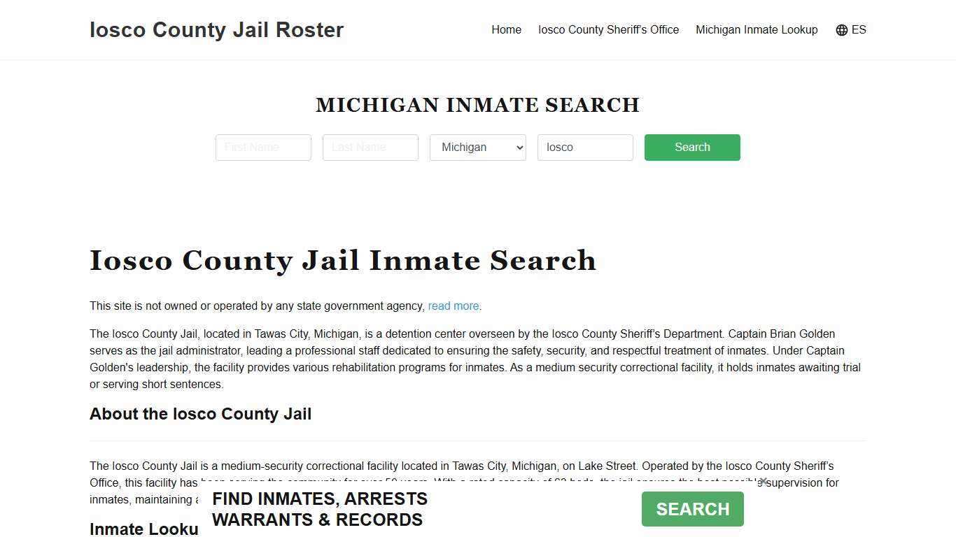 Iosco County Jail Roster Lookup, MI, Inmate Search